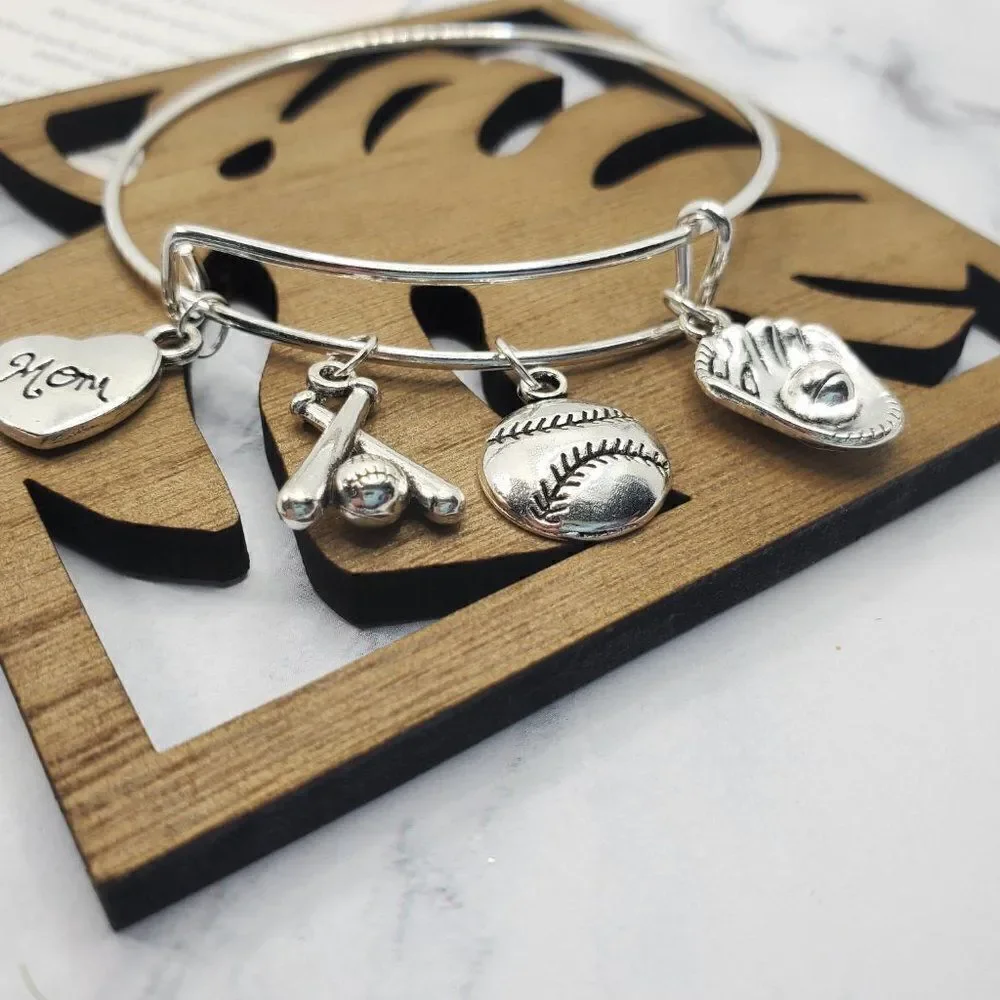 Baseball Mom Expandable Charm Bracelet